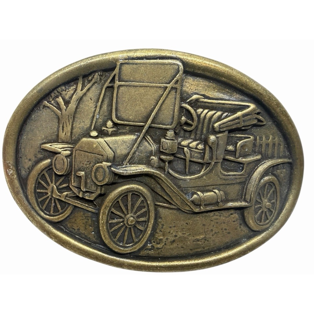 AVON Model T Ford Car Brass Belt‎ Buckle~ Vintage 1970's